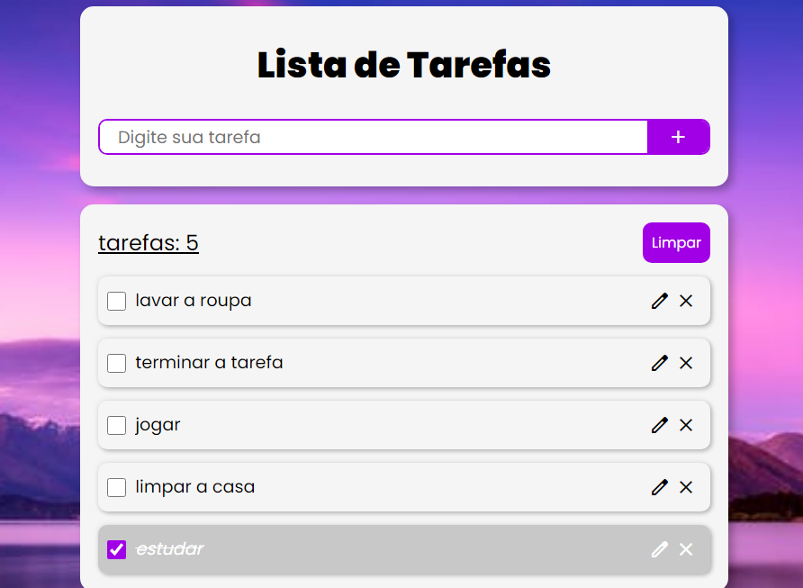 foto do projeto lista de tarefas