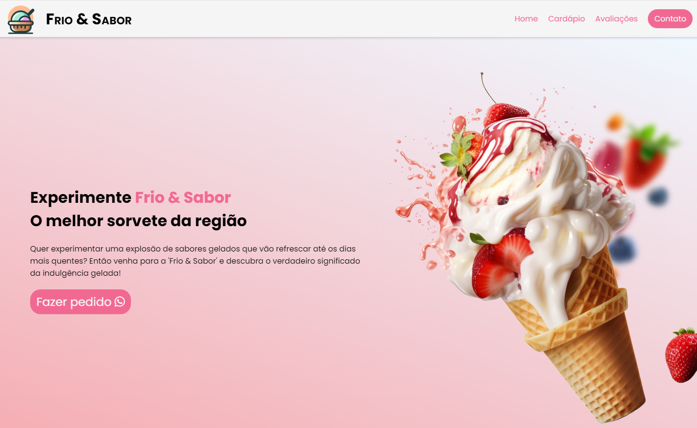 foto de um projeto sobre uma sorveteria